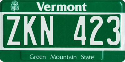 VT license plate ZKN423