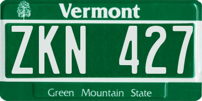 VT license plate ZKN427