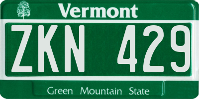VT license plate ZKN429
