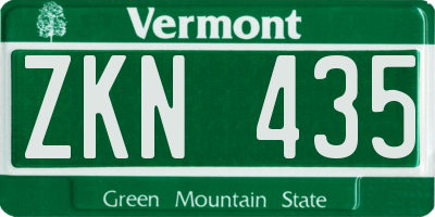 VT license plate ZKN435