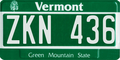 VT license plate ZKN436