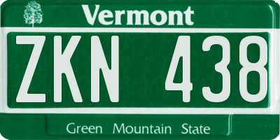 VT license plate ZKN438