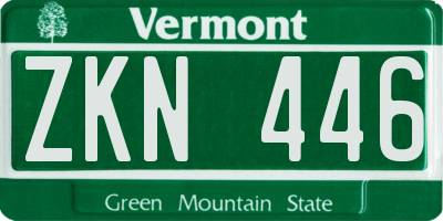 VT license plate ZKN446