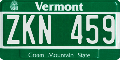 VT license plate ZKN459