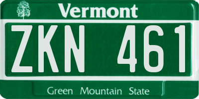 VT license plate ZKN461