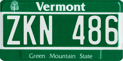 VT license plate ZKN486