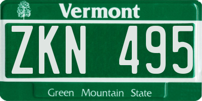 VT license plate ZKN495