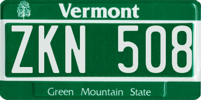 VT license plate ZKN508