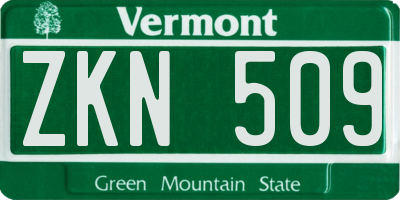 VT license plate ZKN509
