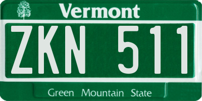 VT license plate ZKN511