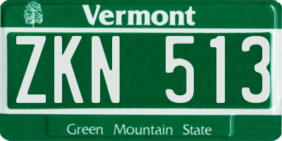 VT license plate ZKN513