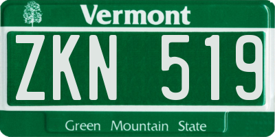 VT license plate ZKN519