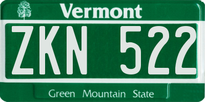 VT license plate ZKN522
