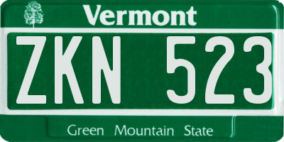 VT license plate ZKN523