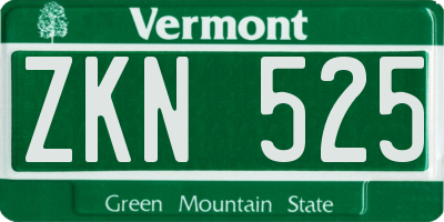 VT license plate ZKN525