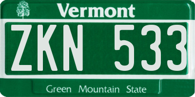 VT license plate ZKN533