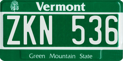 VT license plate ZKN536