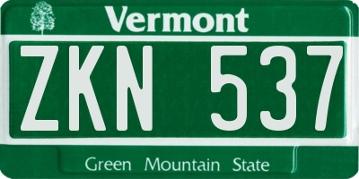 VT license plate ZKN537