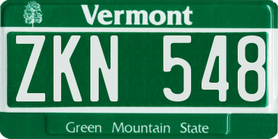 VT license plate ZKN548