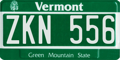 VT license plate ZKN556