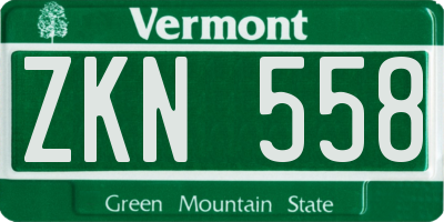 VT license plate ZKN558