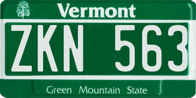 VT license plate ZKN563