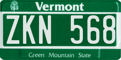 VT license plate ZKN568