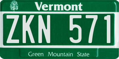 VT license plate ZKN571
