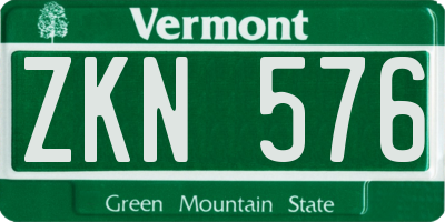 VT license plate ZKN576