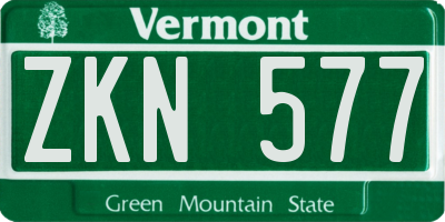 VT license plate ZKN577
