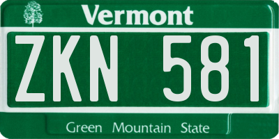 VT license plate ZKN581