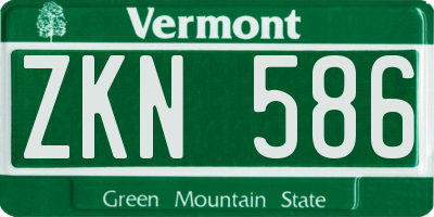VT license plate ZKN586