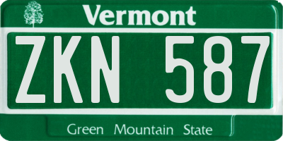 VT license plate ZKN587