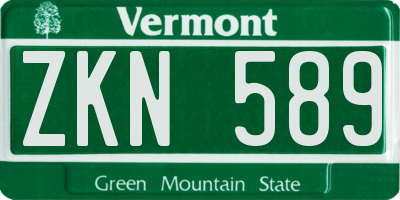 VT license plate ZKN589