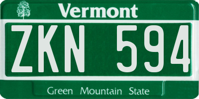 VT license plate ZKN594