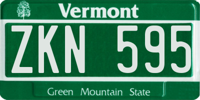 VT license plate ZKN595
