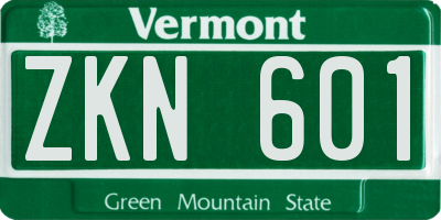 VT license plate ZKN601