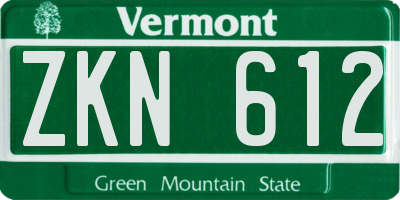 VT license plate ZKN612
