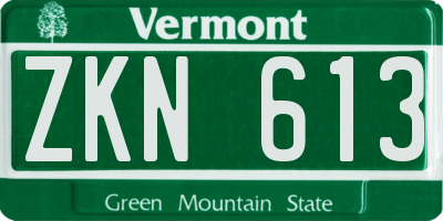 VT license plate ZKN613