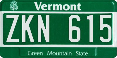 VT license plate ZKN615
