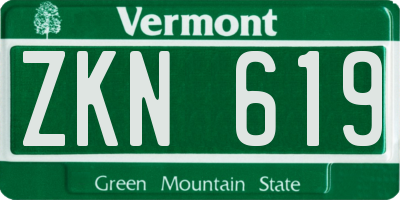 VT license plate ZKN619