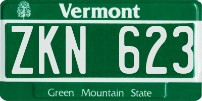 VT license plate ZKN623