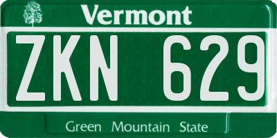 VT license plate ZKN629