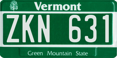VT license plate ZKN631