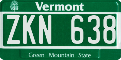VT license plate ZKN638