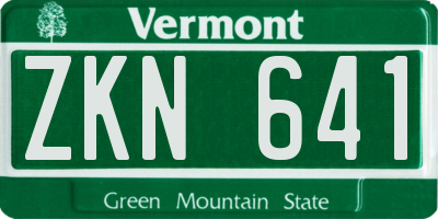 VT license plate ZKN641