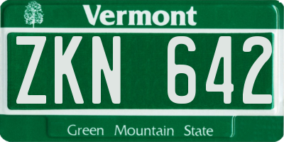 VT license plate ZKN642