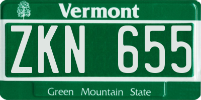 VT license plate ZKN655