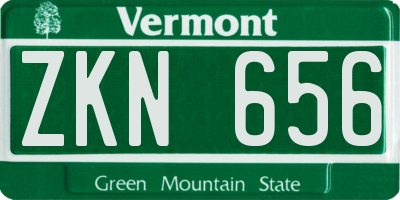 VT license plate ZKN656