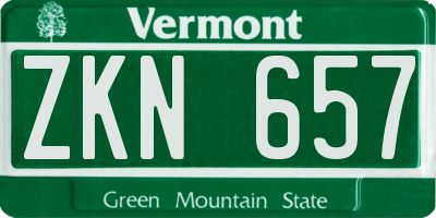 VT license plate ZKN657